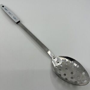 Vtg Revere Neptune Seahorse Bakelite Stainless Slotted Spoon USA 16" Read